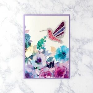 🆕Papyrus Beaded Hummingbird Birthday Greeting Card